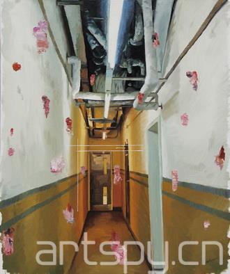 李天琦 红色－F条走廊 2015 布面油画 110×90cm.JPG