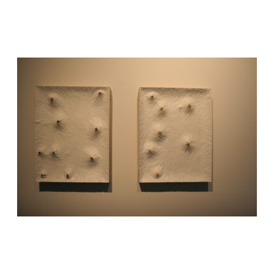 杨心广，无题（白木板 s-4/5），丙烯颜料、木，60*47*8cm，2013