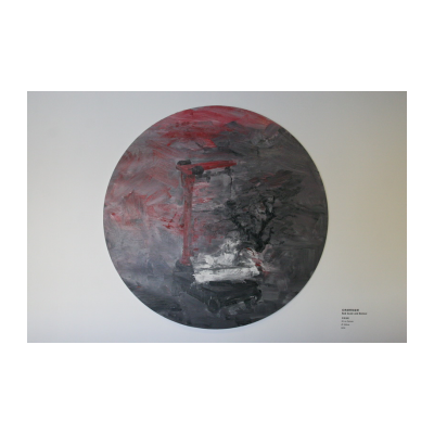 红色磅秤和盆景，2014